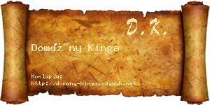 Domány Kinga névjegykártya